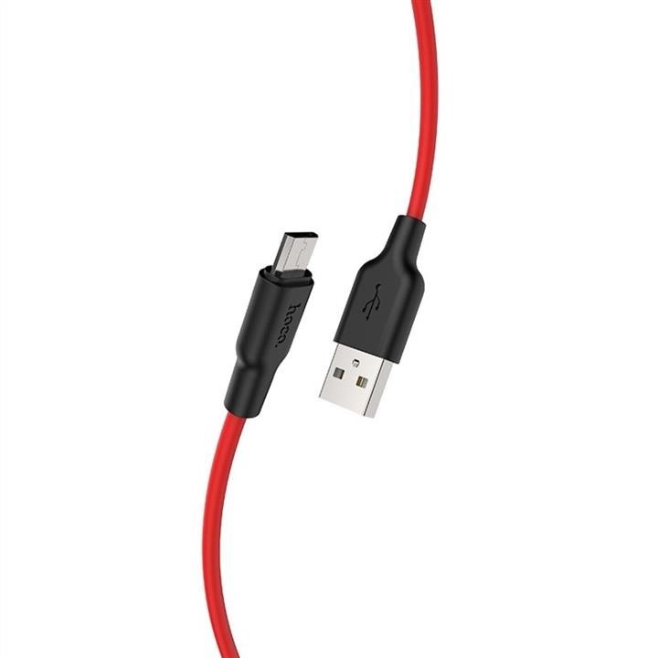 Hoco 6931474713841 Cable HOCO X21 Plus USB to Micro 2.4A, 2m, silicone, silicone connectors, Black+Red 6931474713841