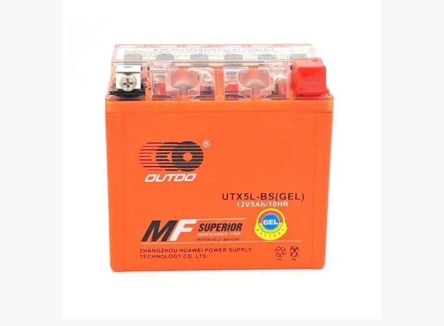 Outdo 17798 Motor battery OUTDO UTX5L-BS GEL, 12V 5 Ah (113 x 70 x 108), Orange, Q10 17798