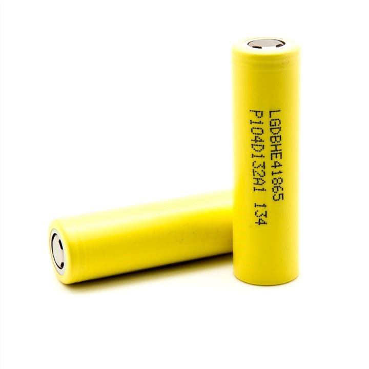 LG 15526 Battery 18650 Li-Ion LG LGDBHE41865-HE4, 2500mAh, 35A, 4.2/3.7/2.5V, Yellow 15526