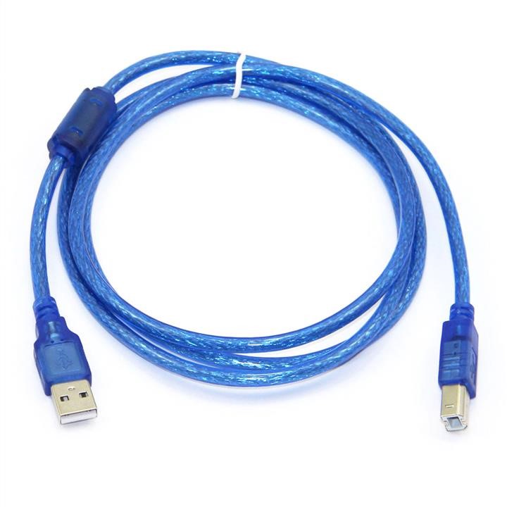 Ritar 07377 USB 2.0 cable RITAR AM/BM, 1.5m, 1 ferrite, transparent blue Q250 07377