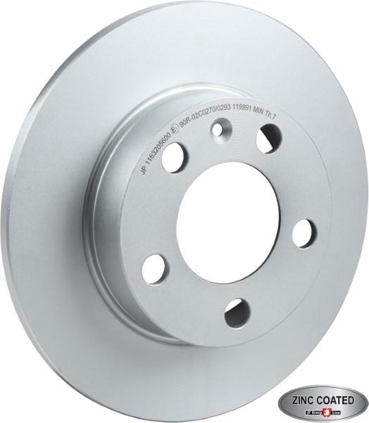 Rear brake disc, non-ventilated Jp Group 1163205600
