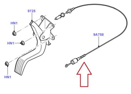 Ford 1 336 029 Accelerator cable 1336029