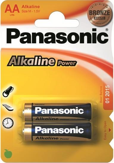Panasonic LR6REB/2BP Battery Alkaline Power AA/LR06 BL 2 pcs. LR6REB2BP