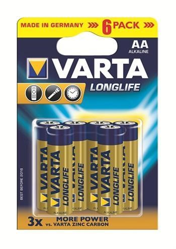 Varta 4106101436 Battery Longlife AA/LR06 BL 6pcs. 4106101436