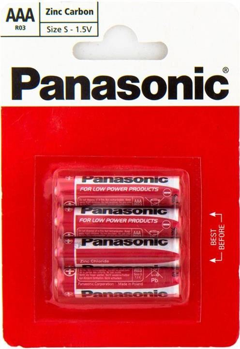 Panasonic R03REL/4BP Battery Red Zink AAA/LR03 BL 4 pcs. R03REL4BP