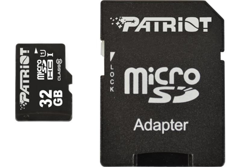 Patriot PSF32GMCSDHC10 MicroSDHC (UHS-1) Patriot LX Series 32Gb class 10 (adapter SD) PSF32GMCSDHC10