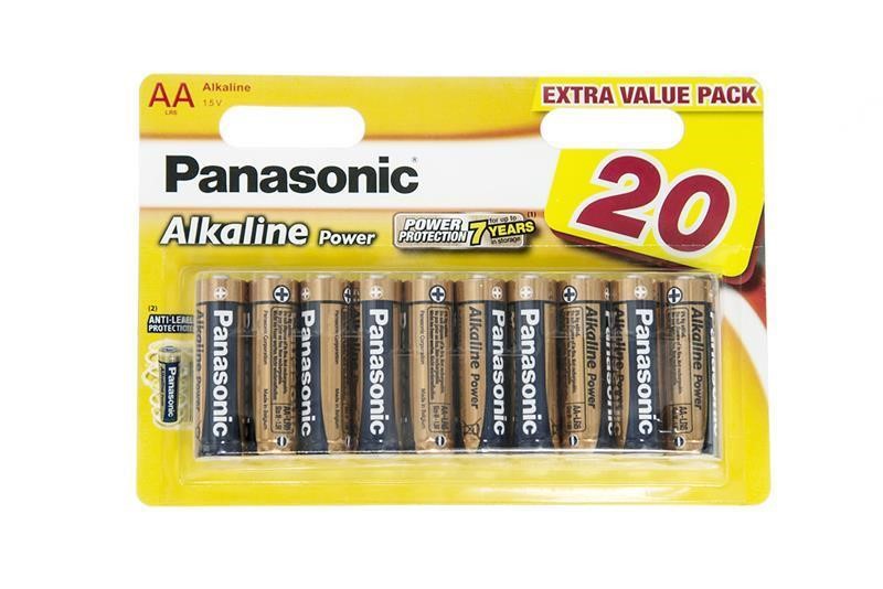 Panasonic LR6REB/20BW Battery Alkaline Power AA/LR06 BL 20 pcs. LR6REB20BW