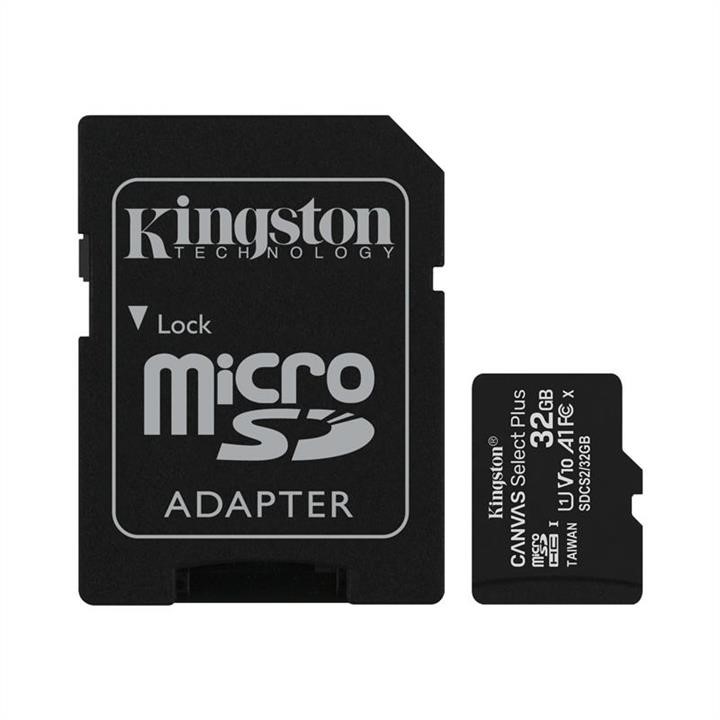 Kingston SDCS2/32GB MicroSDHC (UHS-1) Kingston Canvas Select Plus 32Gb class 10 А1 (R-100MB/s) (adapter SD) SDCS232GB