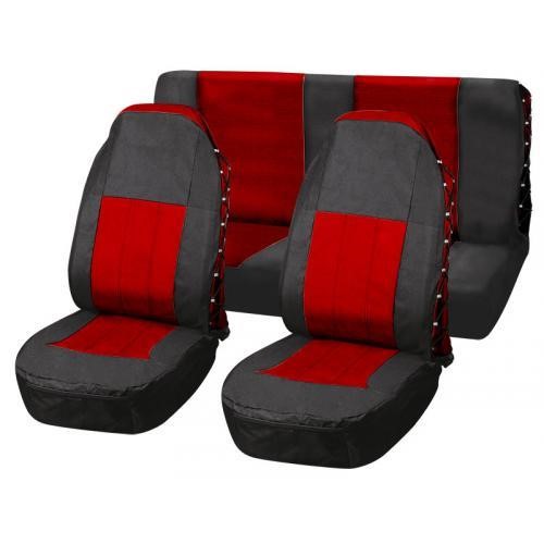 Vitol 00000021891 Set of covers FD-101113 BK-RD (Bus) 2 front + 2 rear/steering wheel cover/seat belt cover 00000021891
