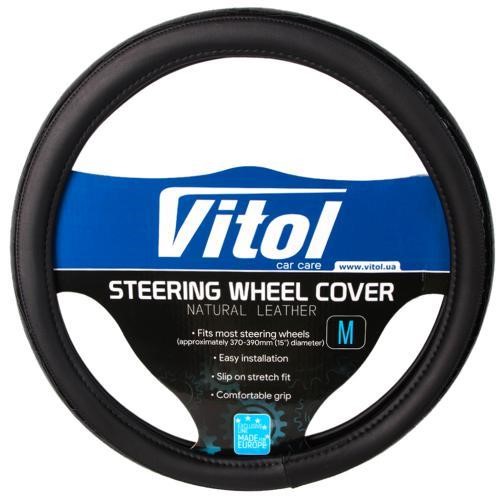 Vitol VLPU 1701008 BK  M Steering wheel cover black M (37-39cm) VLPU1701008BKM