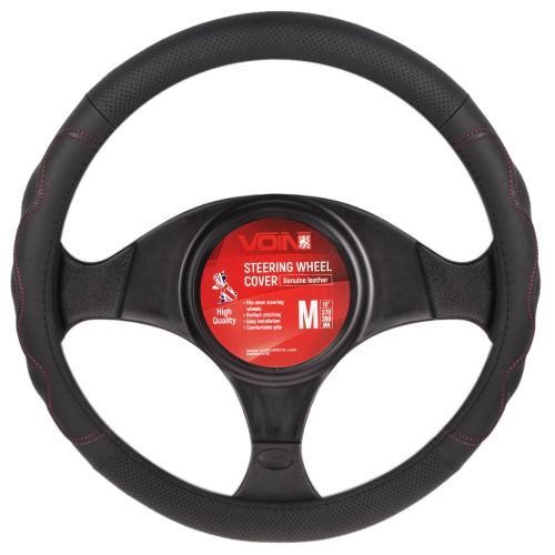 Voin VLOD-L283 BK/RD M Steering wheel cover, perforated leather M VLODL283BKRDM