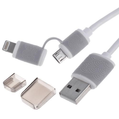 Cable PULSO USB - Micro USB&#x2F;Apple 1m black (round) Pulso CP-001BK