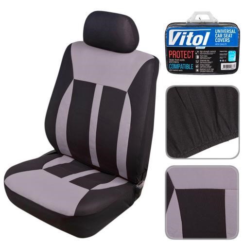 Vitol Set of Polyester front seat covers (6 pieces) black&#x2F;grey – price