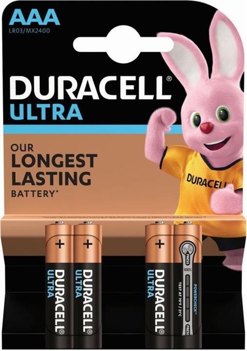 Duracell DURACELL MX2400 4BL Battery Duracell Ultra Powercheck AAA/LR03 BL, 4pcs. DURACELLMX24004BL