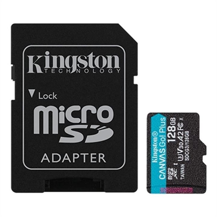 Kingston SDCG3/128GB MicroSDXC (UHS-1 U3) Kingston Canvas Go Plus 128Gb class 10 A2 V30 (R170MB/s, W90MB/s) (adapter SD) SDCG3128GB