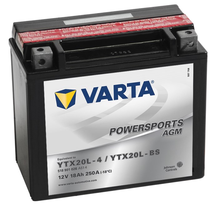 Varta 518901026A514 Battery Varta 12V 18AH 250A(EN) R+ 518901026A514