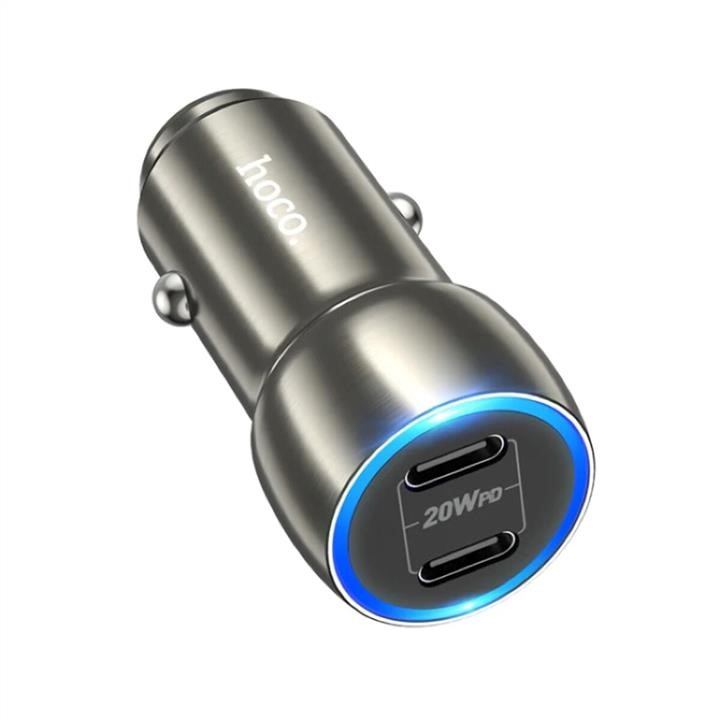 Hoco 6931474794994 Car charger HOCO Z48 Tough 40W dual port(2C) car charger Metal Gray 6931474794994
