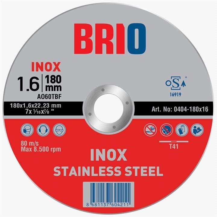 Brio 0404-180X16 Cutting wheel for metal 0404180X16