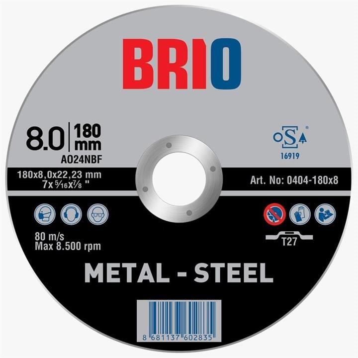 Brio 0404-180X8 Cutting wheel for metal 0404180X8