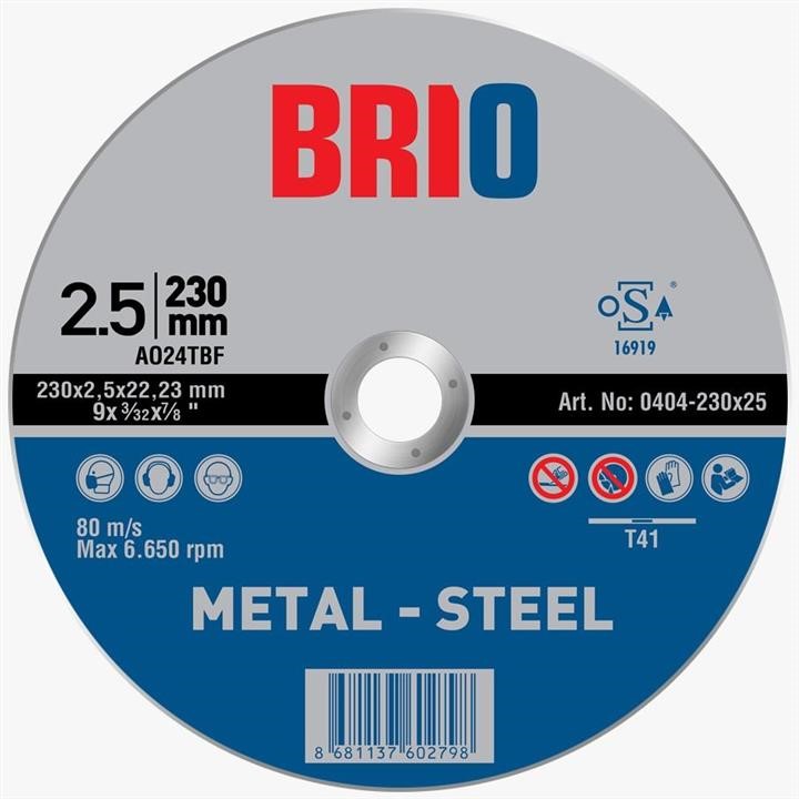 Brio 0404-230X25 Cutting wheel for metal 0404230X25