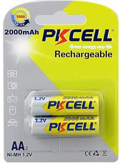 PkCell 09330 Battery PKCELL 1.2V AA 2000mAh NiMH Rechargeable Battery, Q2 09330