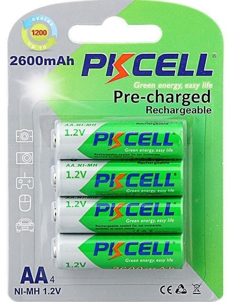 PkCell 09319 Battery PKCELL 1.2V AA 2600mAh NiMH Already Charged, Q12 09319