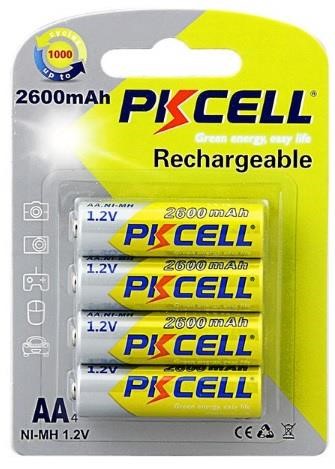 PkCell 09329 Battery PKCELL 1.2V AA 2600mAh NiMH Rechargeable Battery, Q12 09329