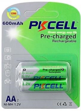 PkCell 09320 Battery PKCELL 1.2V AA 600mAh NiMH Already Charged, Q12 09320