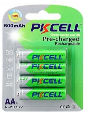 PkCell 09321 Battery PKCELL 1.2V AA 600mAh NiMH Already Charged, Q12 09321