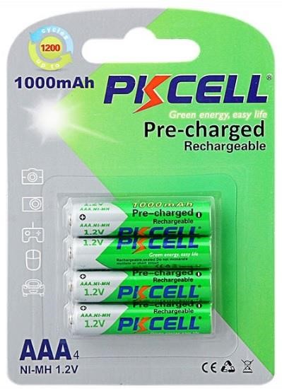 PkCell 09323 Battery PKCELL 1.2V AAA 1000mAh NiMH Already Charged, Q12 09323