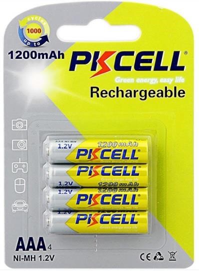 PkCell 09338 Battery PKCELL 1.2V AAA 1200mAh NiMH Rechargeable Battery, Q12 09338