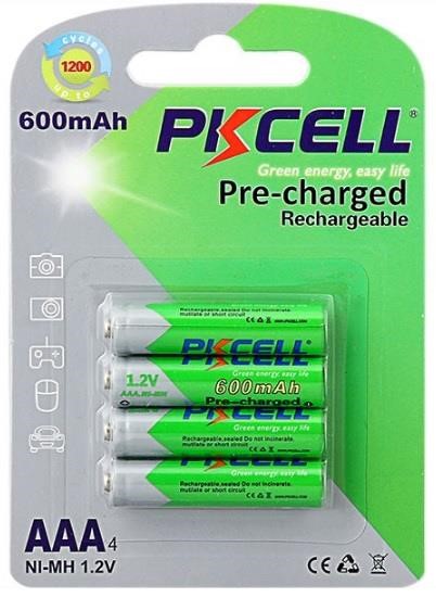 PkCell 09325 Battery PKCELL 1.2V AAA 600mAh NiMH Already Charged, Q12 09325