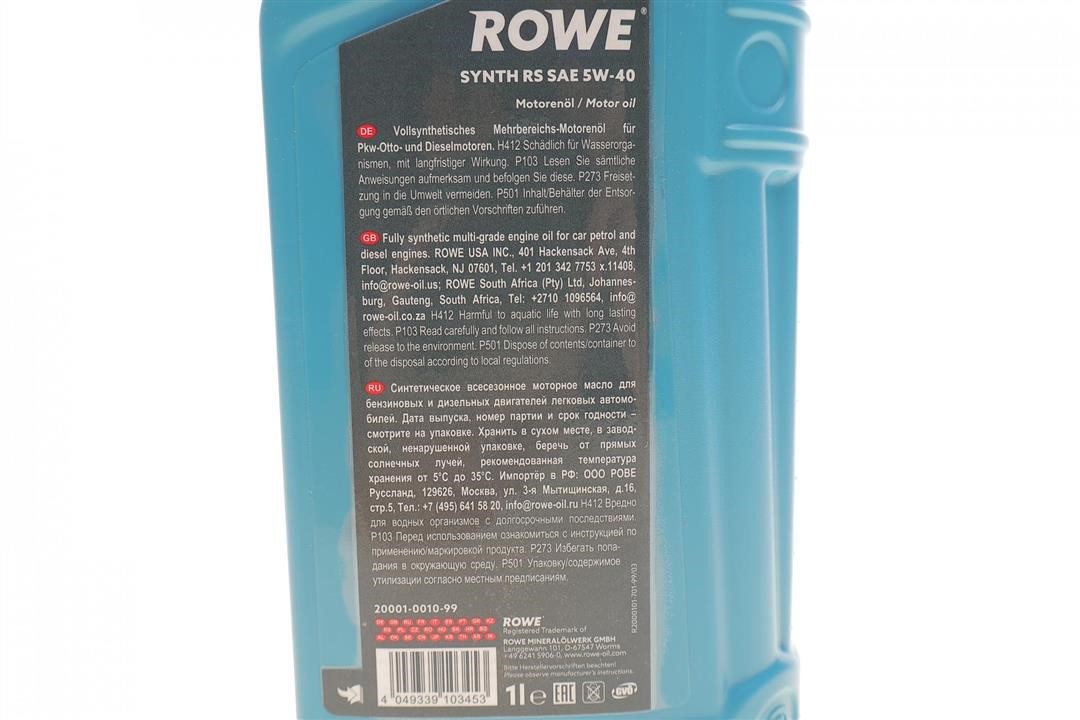 Rowe Engine oil ROWE HIGHTEC SYNTH RS 5W-40, 1L – price
