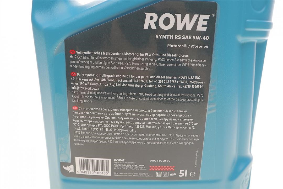 Engine oil ROWE HIGHTEC SYNTH RS 5W-40, 5L Rowe 20001-0050-99