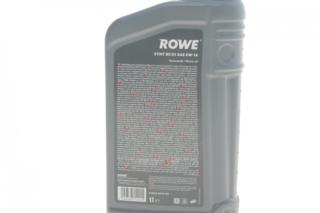 Engine oil ROWE HIGHTEC SYNT RS D1 0W-16, 1L Rowe 20005-0010-99