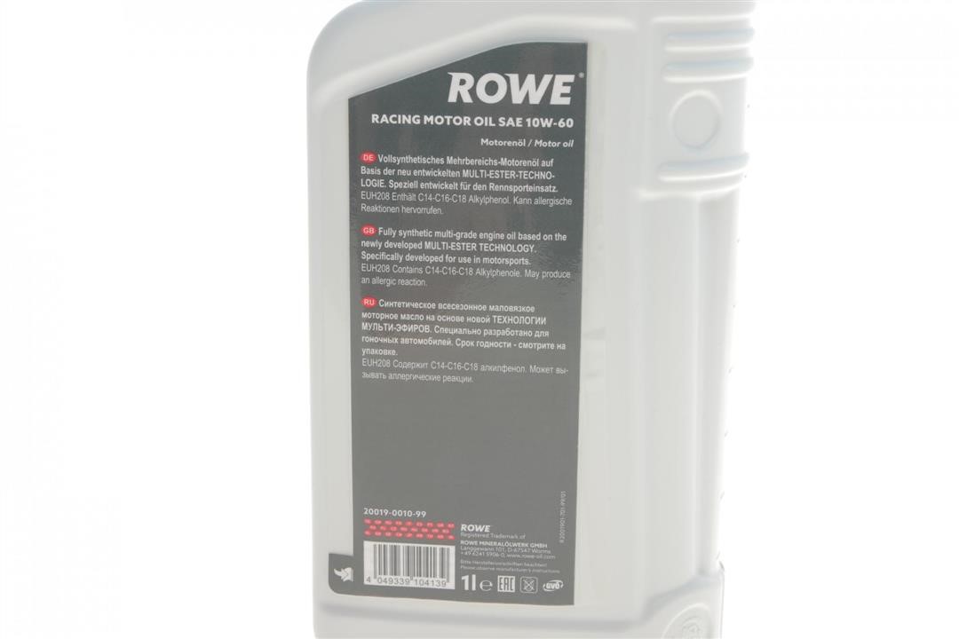 Engine oil ROWE HIGHTEC RACING MULTI-ESTER TECHNOLOGY 10W-60, 1L Rowe 20019-0010-99