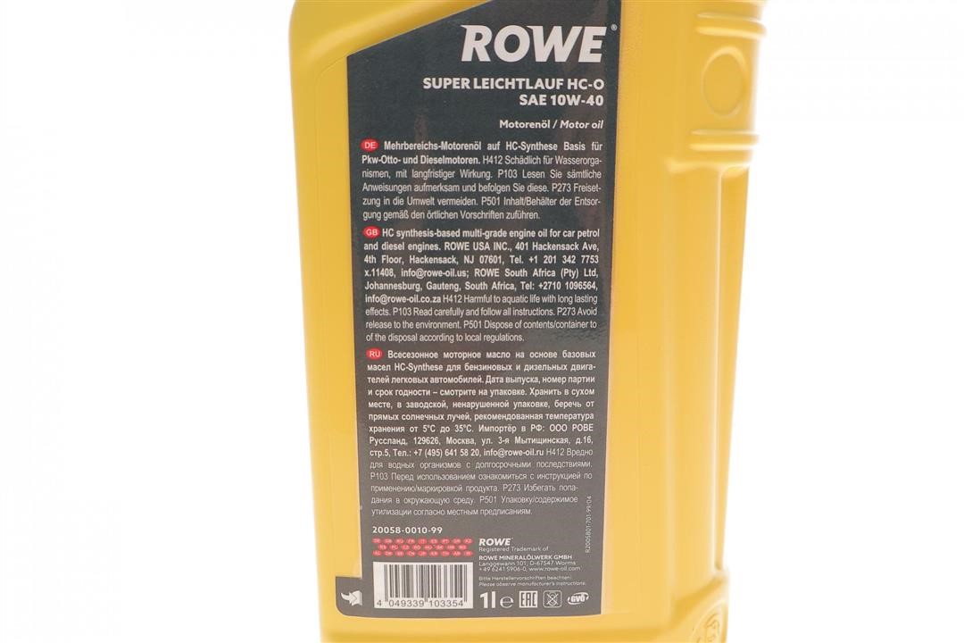 Engine oil ROWE HIGHTEC SUPER LEICHTLAUF HC-O 10W-40, 1L Rowe 20058-0010-99