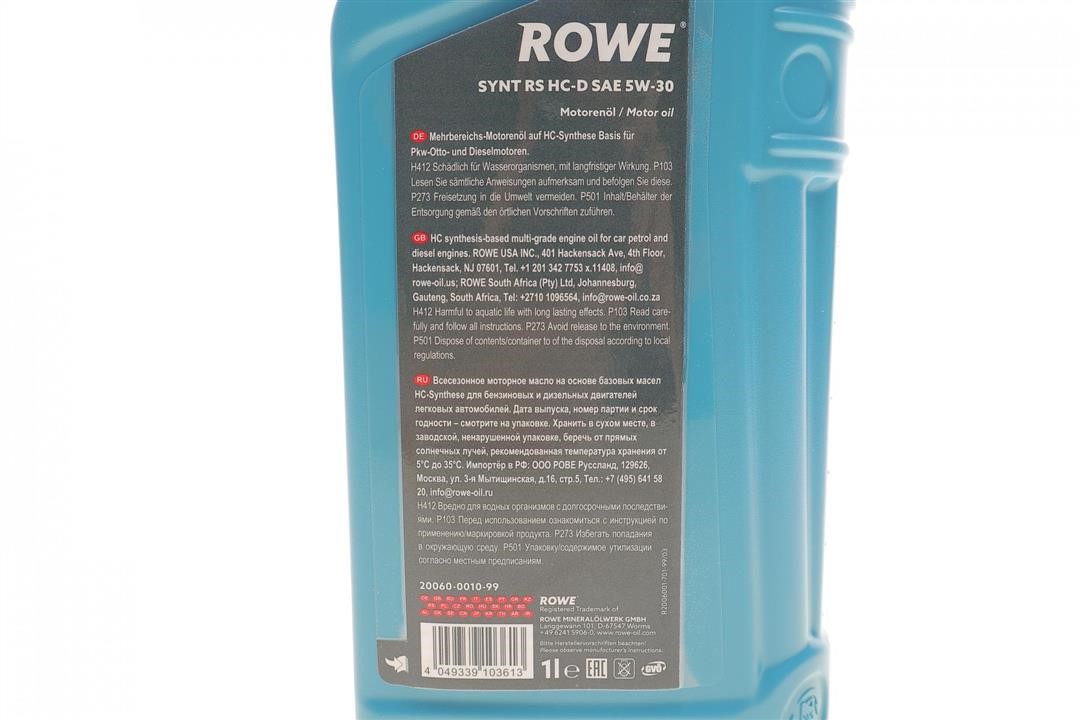 Engine oil ROWE HIGHTEC SYNT RS HC-D 5W-30, 1L Rowe 20060-0010-99