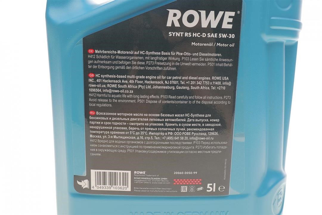 Engine oil ROWE HIGHTEC SYNT RS HC-D 5W-30, 5L Rowe 20060-0050-99