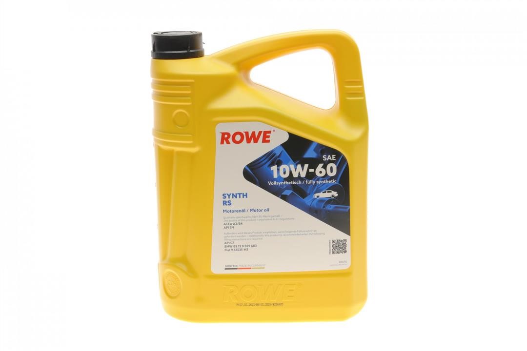 20070005099 Rowe Engine oil ROWE HIGHTEC SYNTH RS 10W-60, 5L