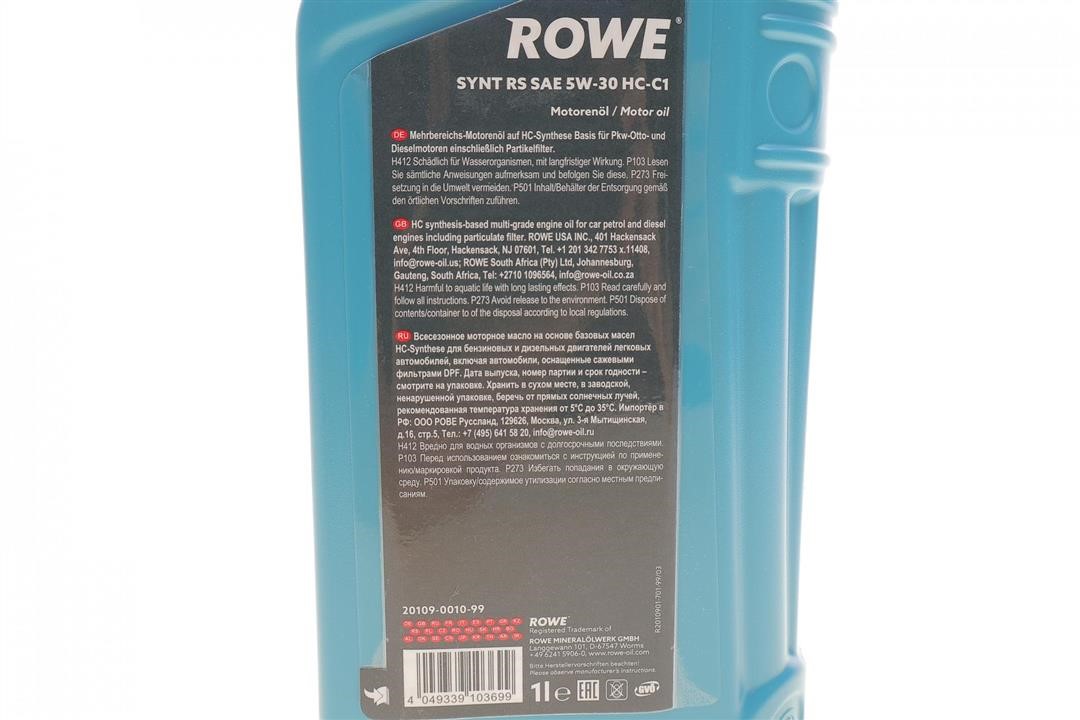 Engine oil ROWE HIGHTEC SYNT RS HC-C1 5W-30, 1L Rowe 20109-0010-99