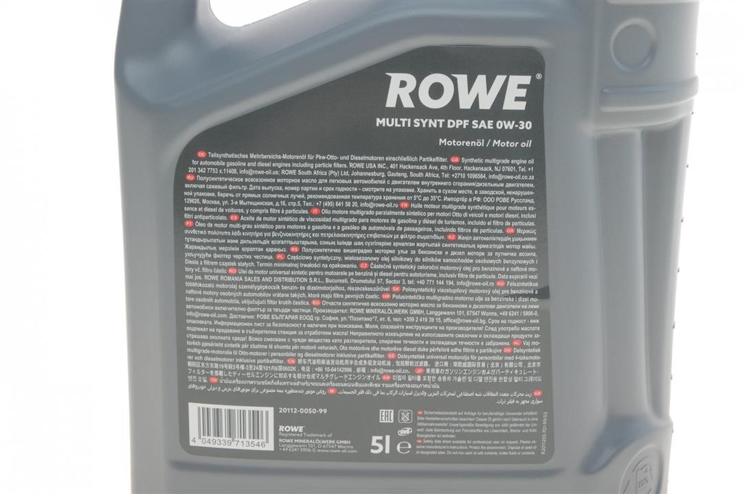 Engine oil ROWE HIGHTEC MULTI SYNT DPF 0W-30, 5L Rowe 20112-0050-99