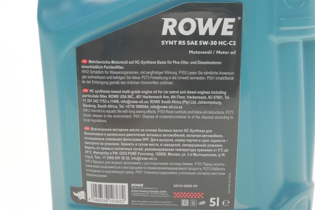 Engine oil ROWE HIGHTEC SYNT RS HC-C2 5W-30, 5L Rowe 20113-0050-99