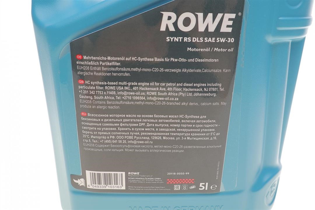 Engine oil ROWE HIGHTEC SYNT RS DLS 5W-30, 5L Rowe 20118-0050-99