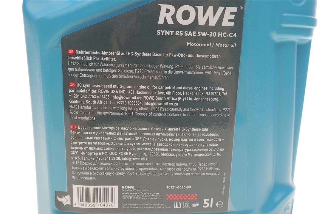 Engine oil ROWE HIGHTEC SYNT RS HC-C4 5W-30, 5L Rowe 20121-0050-99