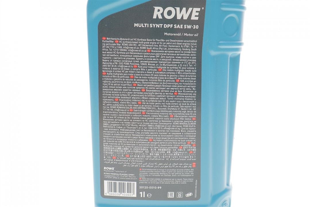 Engine oil ROWE HIGHTEC MULTI SYNT DPF 5W-30, 1L Rowe 20125-0010-99