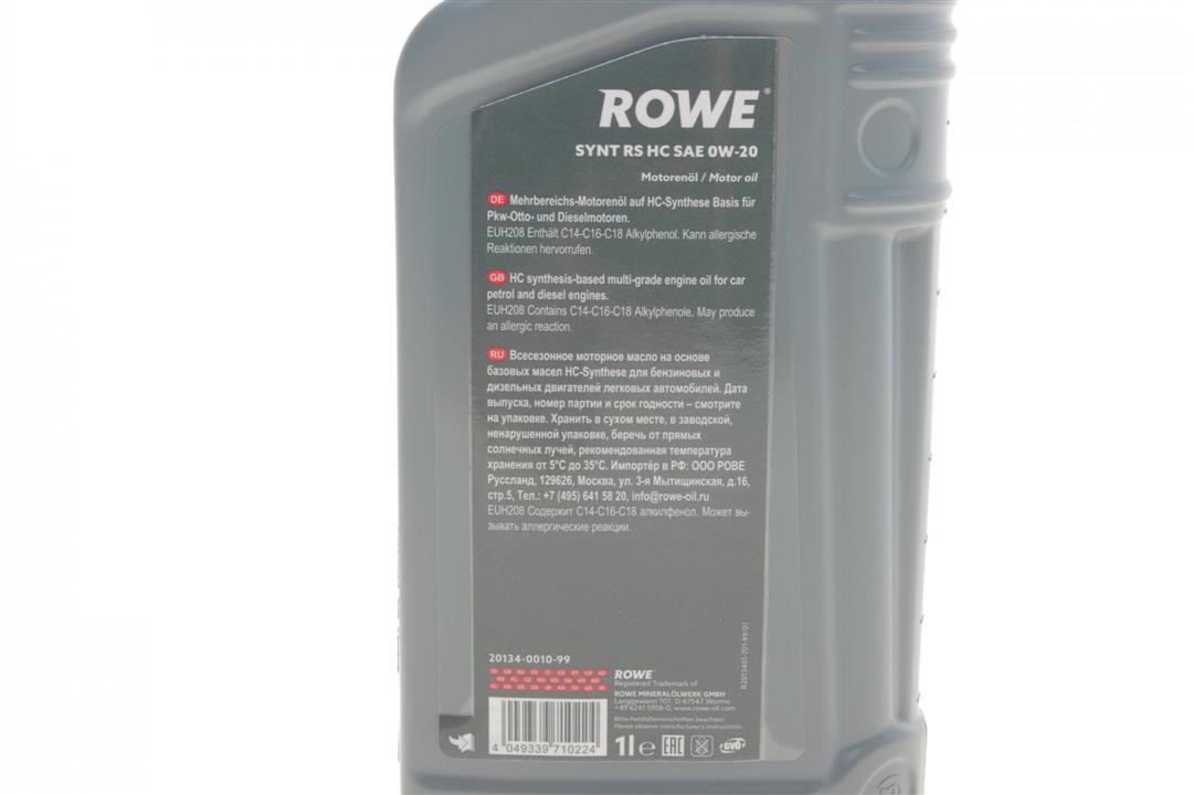 Engine oil ROWE HIGHTEC SYNT RS HC 0W-20, 1L Rowe 20134-0010-99