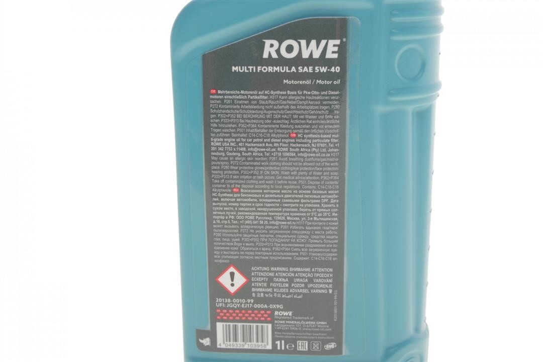 Engine oil ROWE HIGHTEC MULTI FORMULA 5W-40, 1L Rowe 20138-0010-99