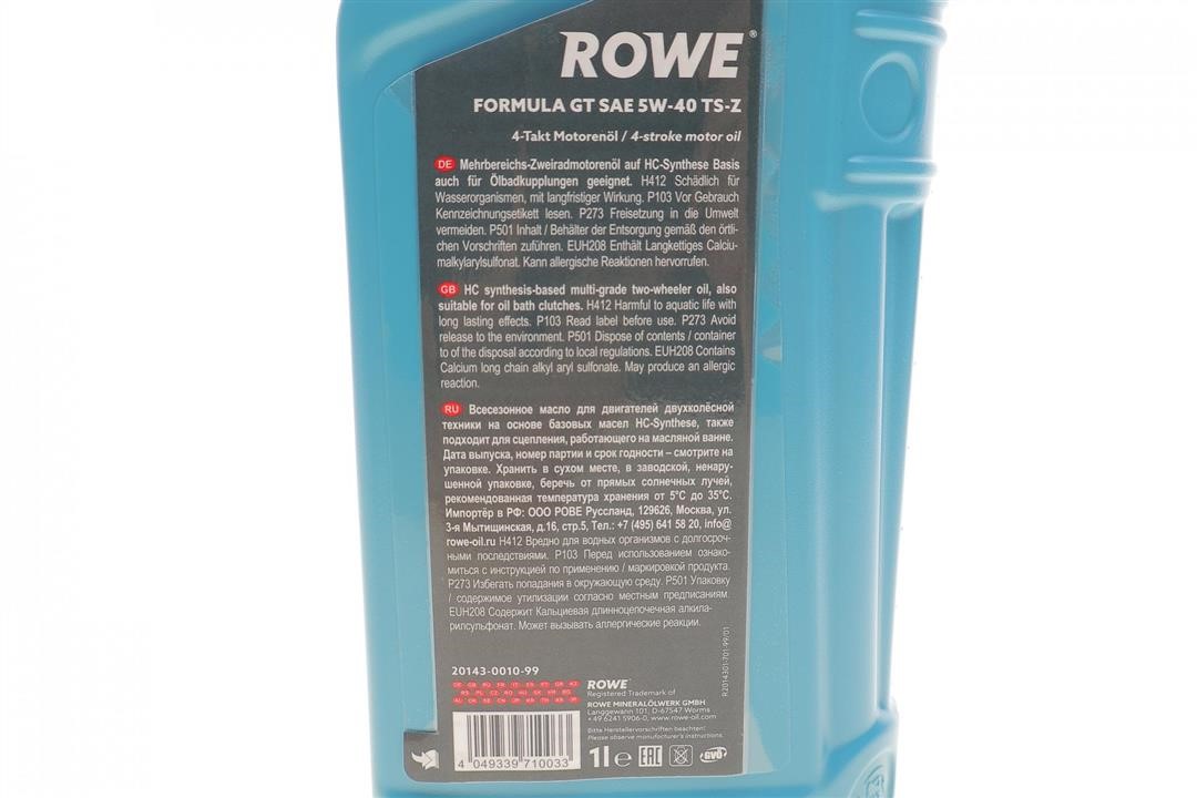 Engine oil ROWE HIGHTEC FORMULA GT TS-Z 5W-40, 1L Rowe 20143-0010-99