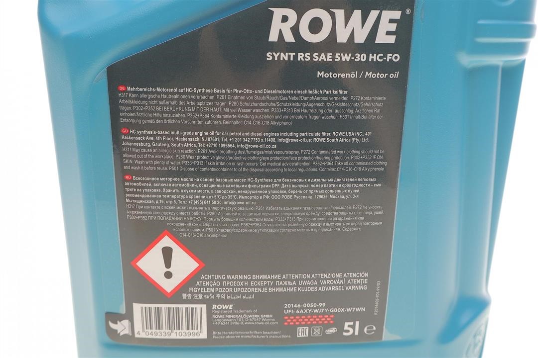 Engine oil ROWE HIGHTEC SYNT RS HC-FO 5W-30, 5L Rowe 20146-0050-99